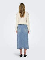 Bella long denim skirt light blue