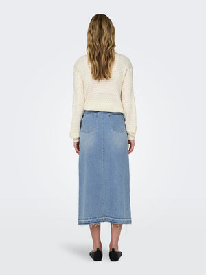 Bella long denim skirt light blue