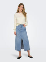 Bella long denim skirt light blue