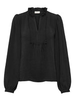 Rachel pintuck top groen, zwart of ecru