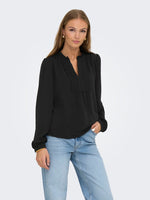Rachel pintuck top groen, zwart of ecru