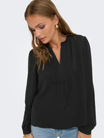Rachel pintuck top groen, zwart of ecru