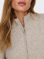 Ana zip pocket cardigan grijs of beige