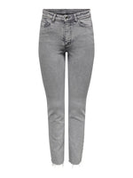 Lullu straight ankle jeans light grey