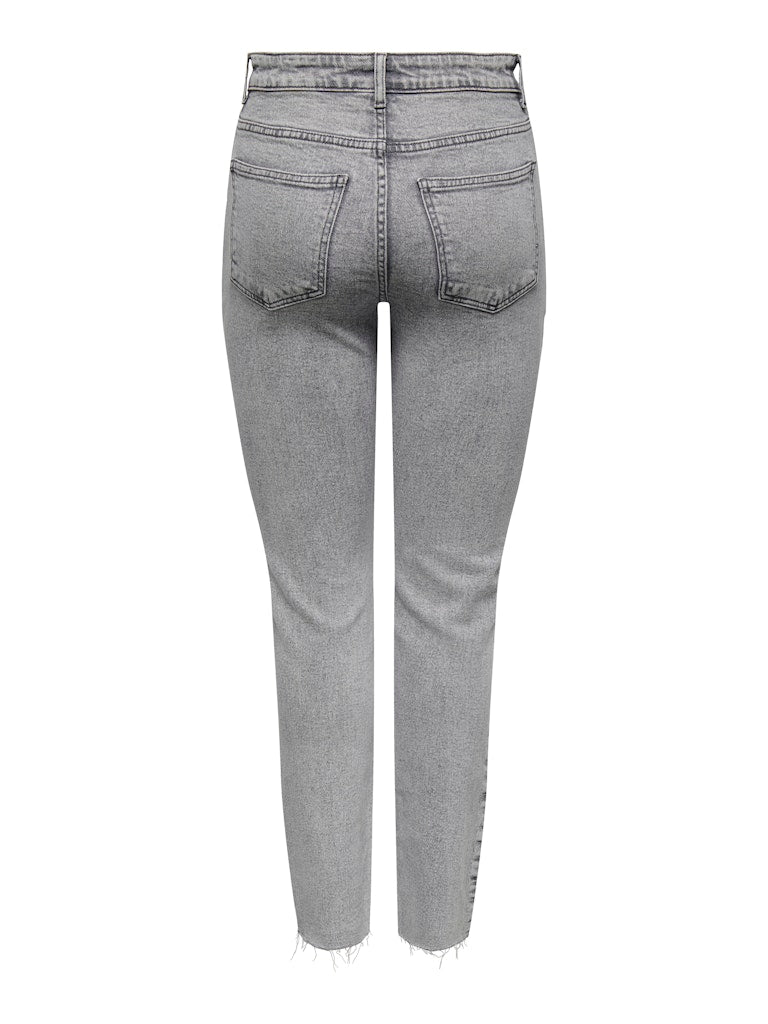 Lullu straight ankle jeans light grey