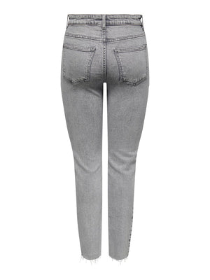 Lullu straight ankle jeans light grey