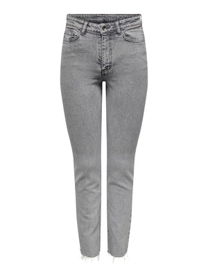 Lullu straight ankle jeans light grey