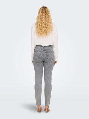 Lullu straight ankle jeans light grey