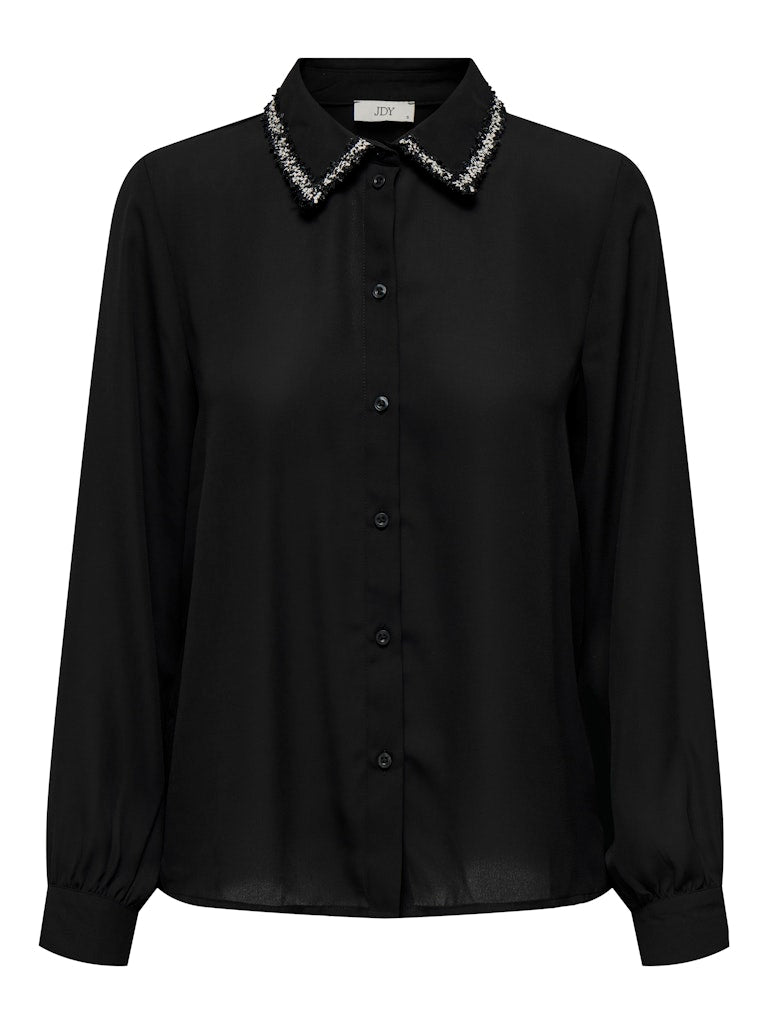 Aya detail shirt wit of zwart