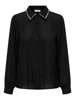 Aya detail shirt wit of zwart