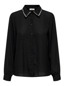 Aya detail shirt wit of zwart