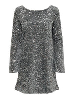 Sara bow sequins dress zilver of zwart