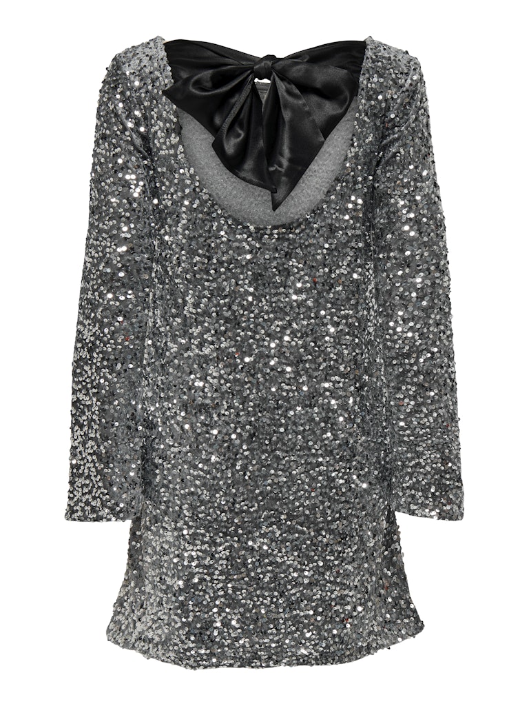 Sara bow sequins dress zilver of zwart