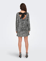 Sara bow sequins dress zilver of zwart