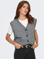 Super knit vest beige of grijs