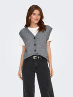 Super knit vest beige of grijs