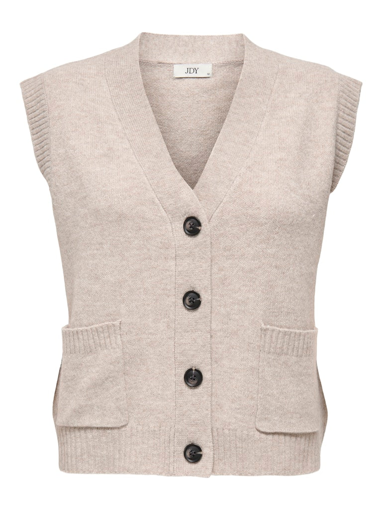 Super knit vest beige of grijs
