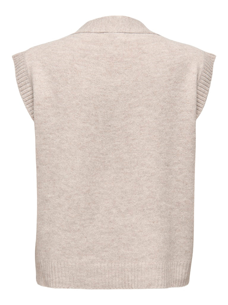 Super knit vest beige of grijs