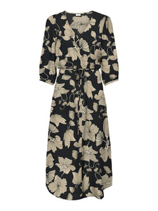 Troya midi dress black of cabernet