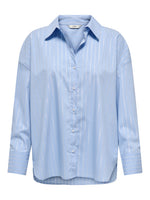 Mio lurex shirt chambray blue silver