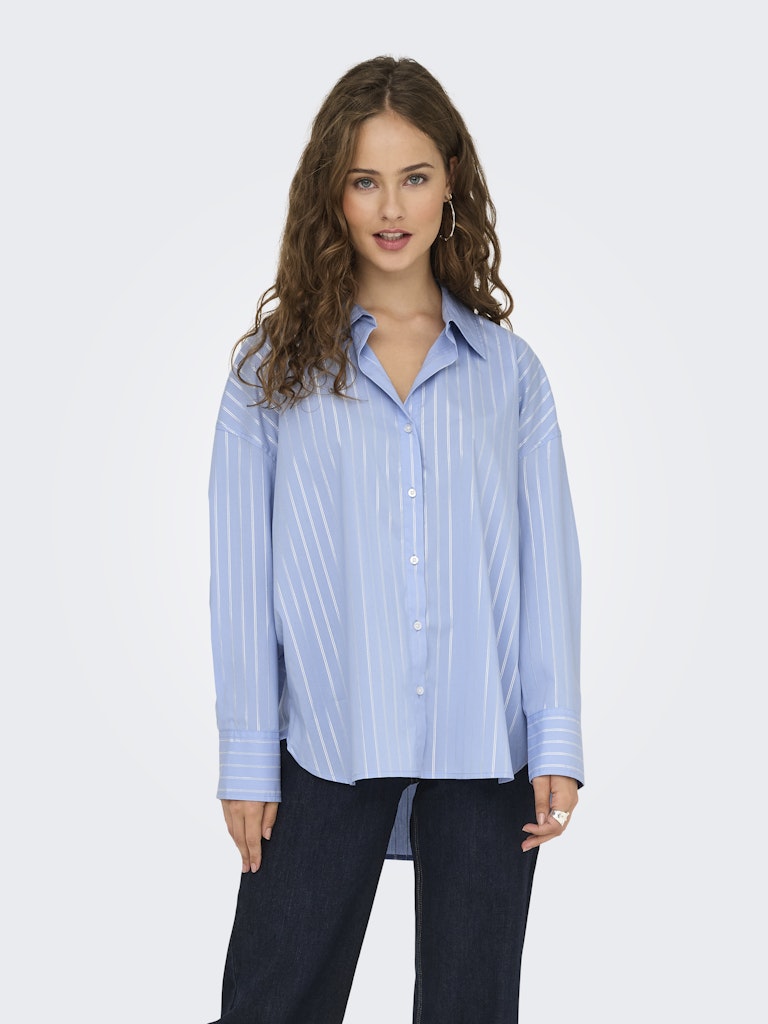 Mio lurex shirt chambray blue silver