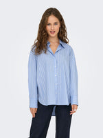 Mio lurex shirt chambray blue silver