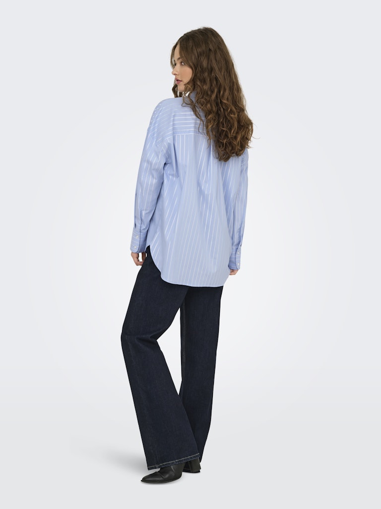 Mio lurex shirt chambray blue silver