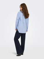 Mio lurex shirt chambray blue silver