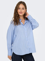 Mio lurex shirt chambray blue silver