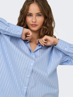 Mio lurex shirt chambray blue silver
