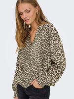 Beatrice v-neck shirt brown leo