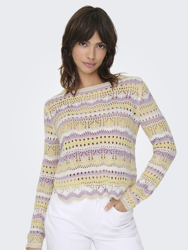 Sun Lay gehaakte top lila-geel of beige-orchid