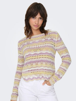 Sun Lay gehaakte top lila-geel of beige-orchid