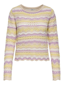 Sun Lay gehaakte top lila-geel of beige-orchid