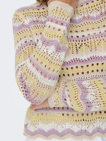 Sun Lay gehaakte top lila-geel of beige-orchid