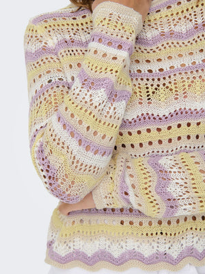 Sun Lay gehaakte top lila-geel of beige-orchid