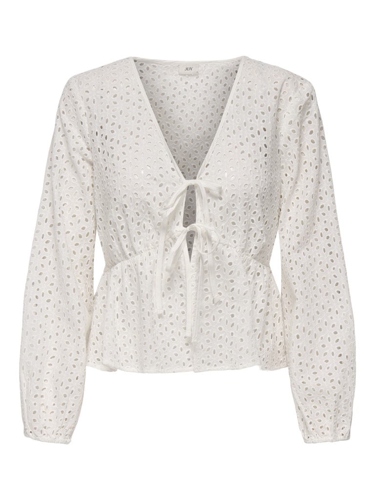Sunny anglaise tie top wit, donkerblauw of lila