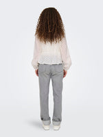 Sunny anglaise tie top wit, donkerblauw of lila