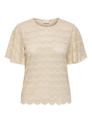 Larna lace top donkerblauw of ecru