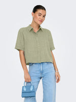 Power shirt bruin, saliegroen of blauw