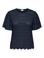 Larna lace top donkerblauw of ecru