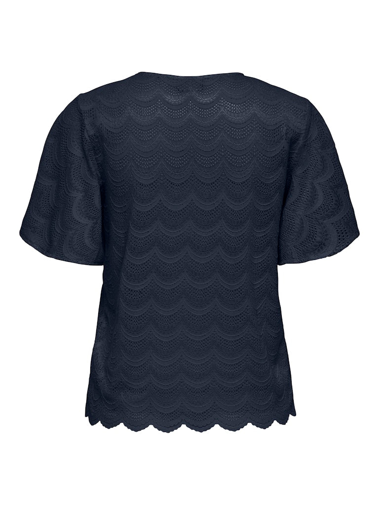 Larna lace top donkerblauw of ecru