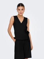 Nina wrap top zwart of beige