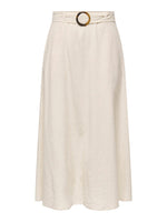 Milan linen belted skirt khaki, lila of ecru