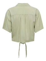 Caya linen knot shirt lichtgroen, felroze of wit