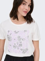 Kitty t-shirt glitter lila (3 varianten)
