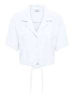 Caya linen knot shirt lichtgroen, felroze of wit