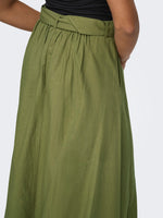 Milan linen belted skirt khaki, lila of ecru