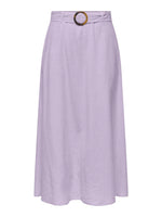Milan linen belted skirt khaki, lila of ecru
