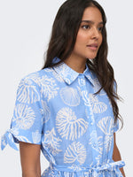 Anna midi shirtdress lichtblauw of donkerblauw